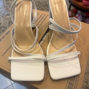 Elegant White Strappy Heels